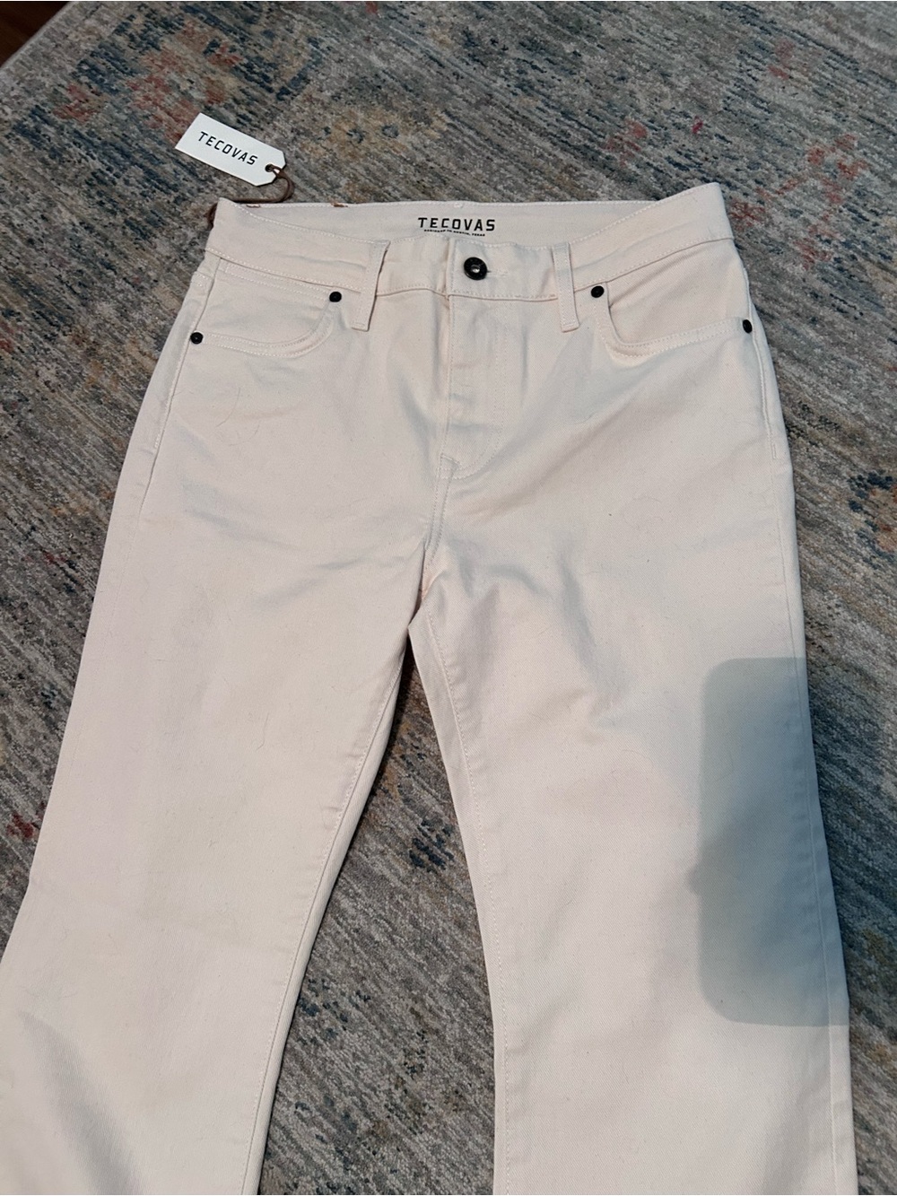 Tecovas Cream High-Rise Flare Jeans - Soft Neutral Tone